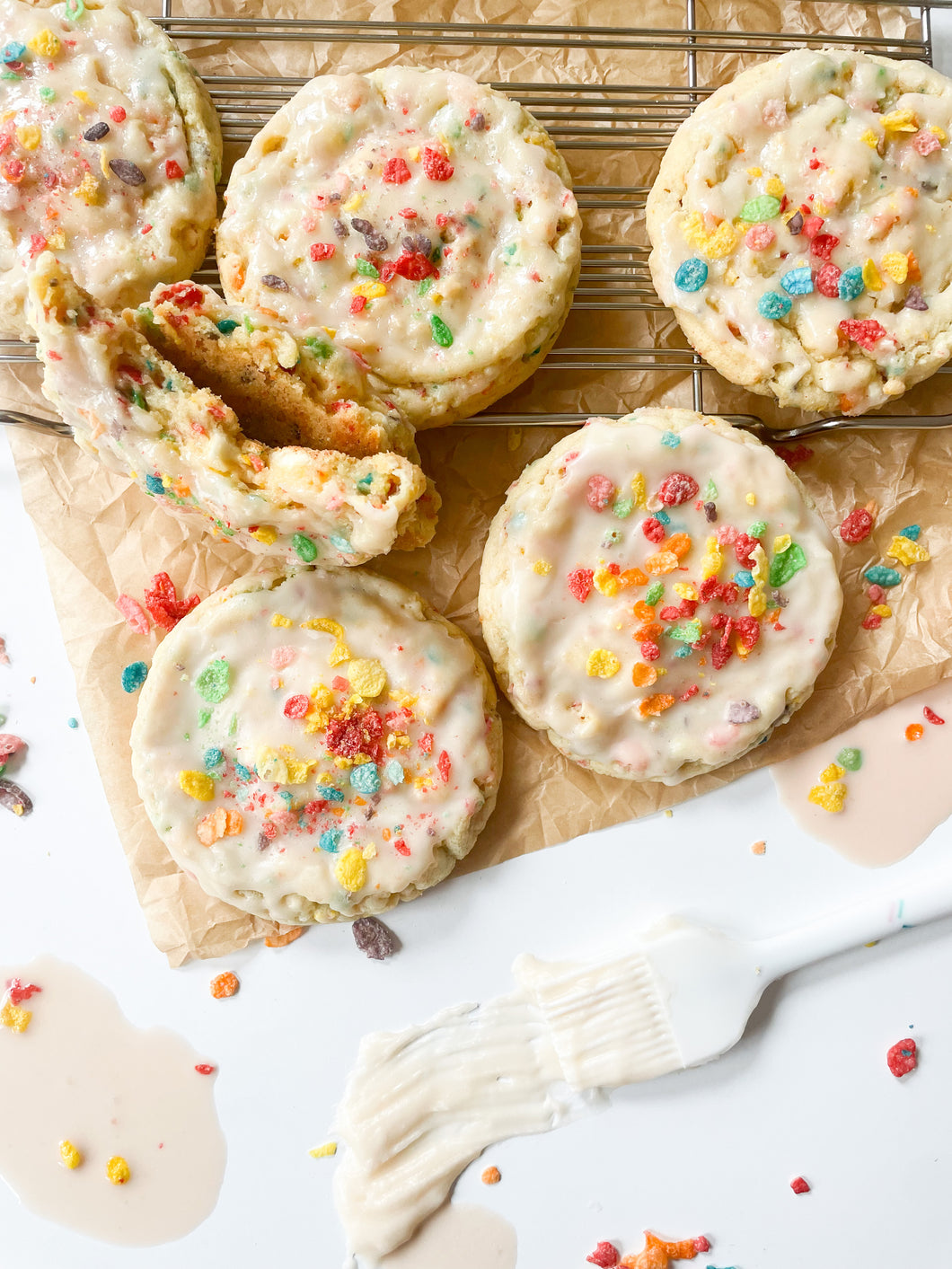Rainbow Cereal Milk drop cookie recipe